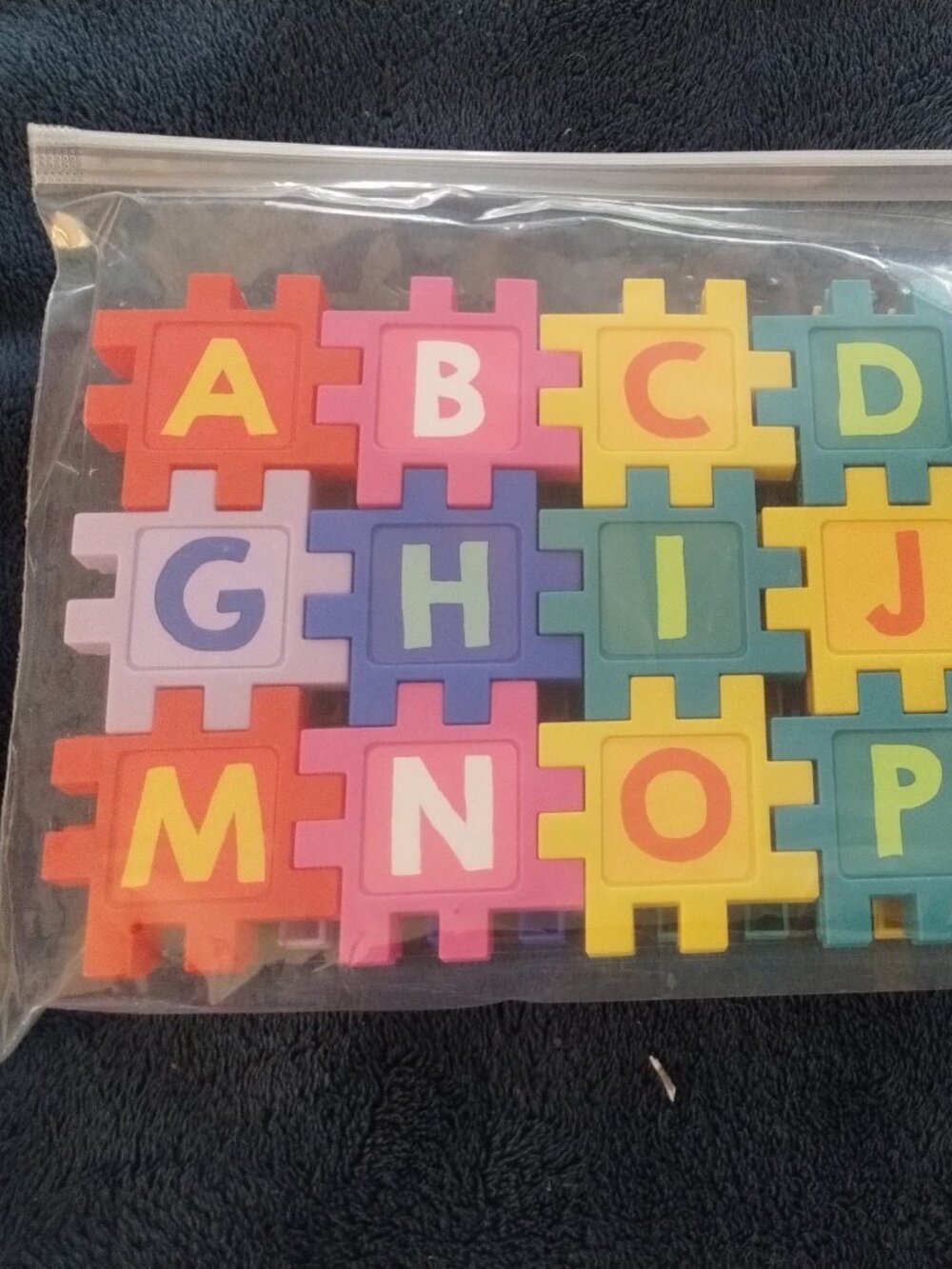 Alphabet plastic puzzle connectors